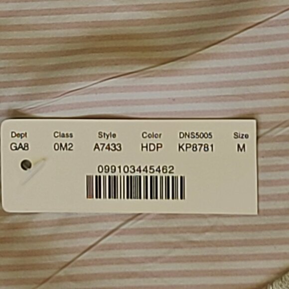 NWT J CREW Mixed Media Linen Silk Medium Tank Gray Front Pink White Stripe Back - Picture 9 of 13